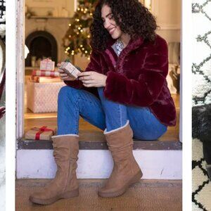 WHITE MOUNTAIN Classic Tan Suede Boots with Side Zipper